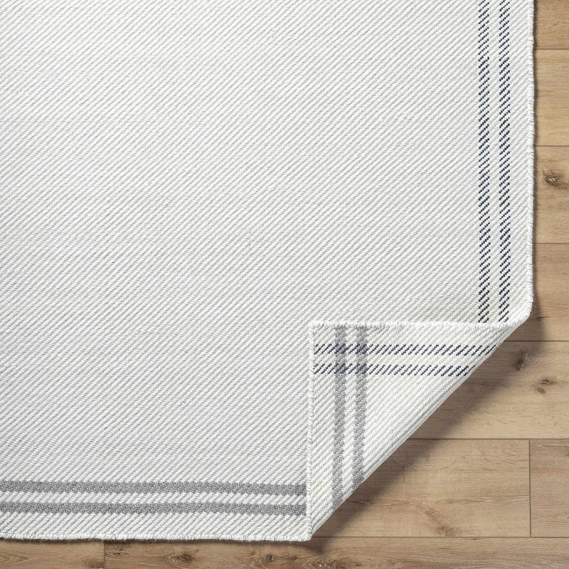 Nimue Cream & Charcoal Bordered Area Rug - Clearance by Boutique Rugs