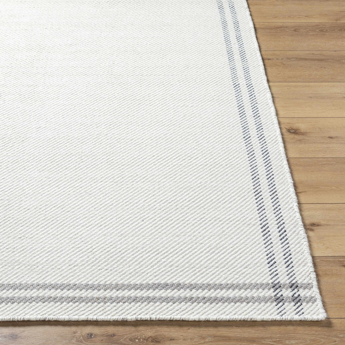 Nimue Cream & Charcoal Bordered Area Rug - Clearance, photo 4 of 9
