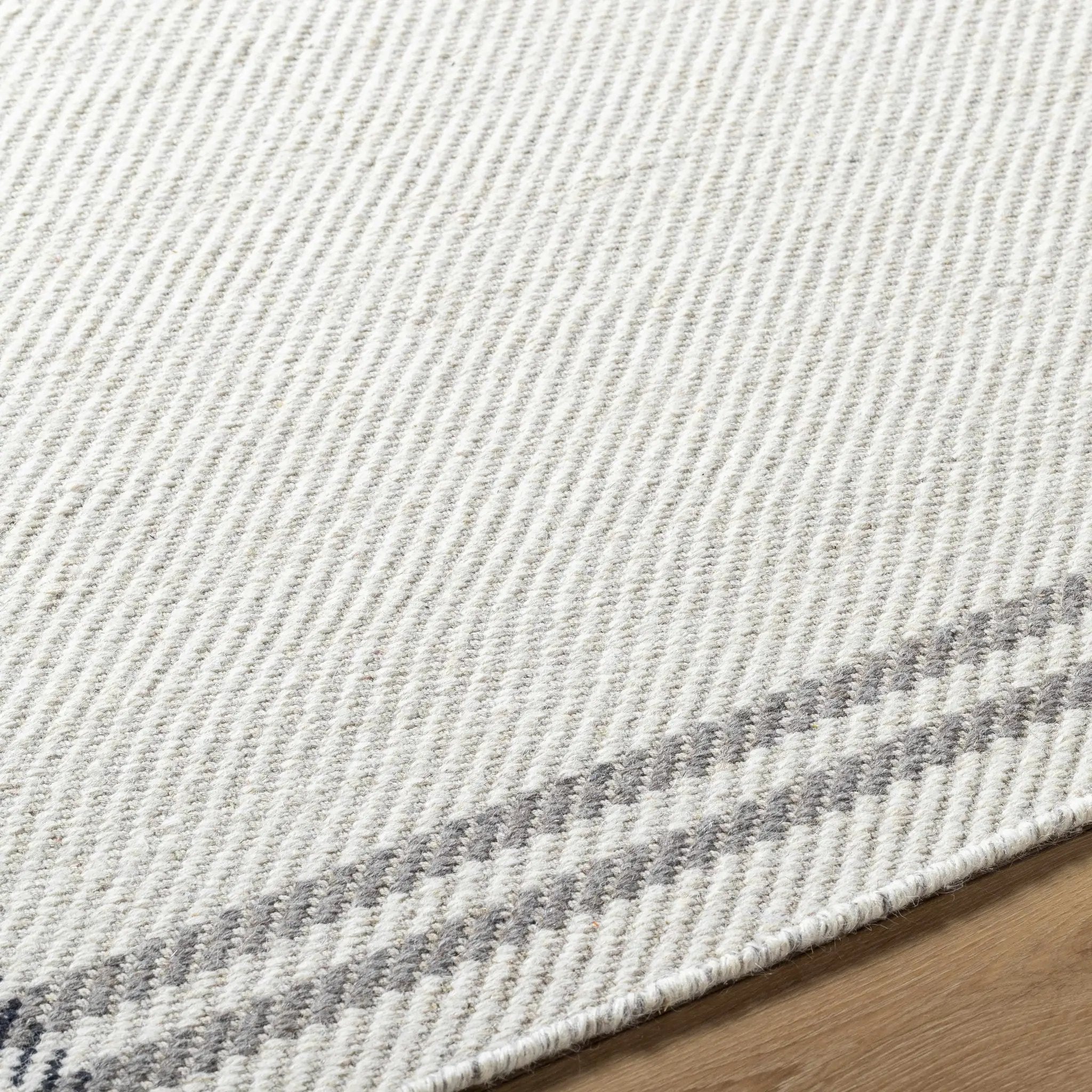 Nimue Cream & Charcoal Bordered Area Rug - Clearance by Boutique Rugs
