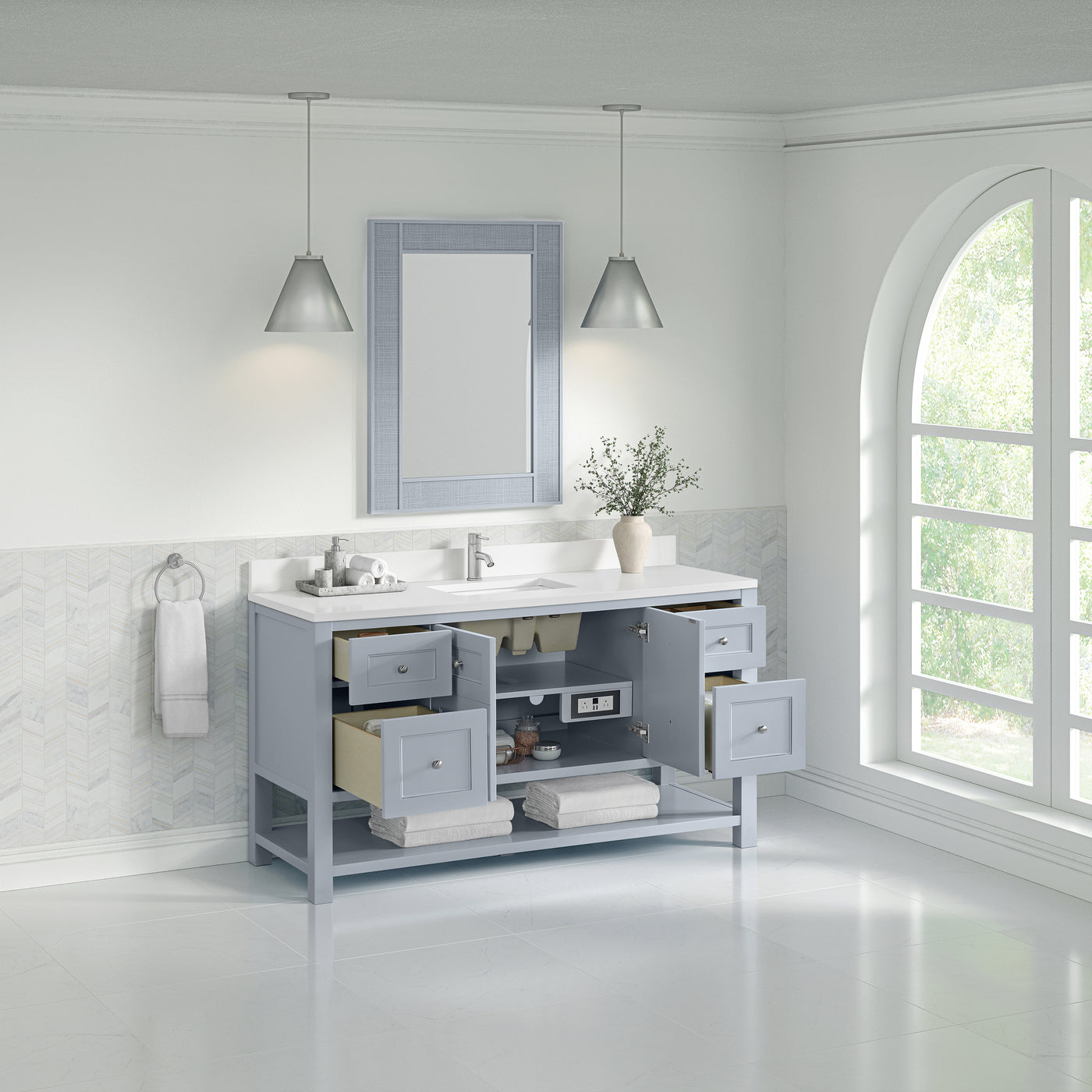 James Martin Breckenridge 60" Single Bathroom Vanity, Serenity Blue, view 40