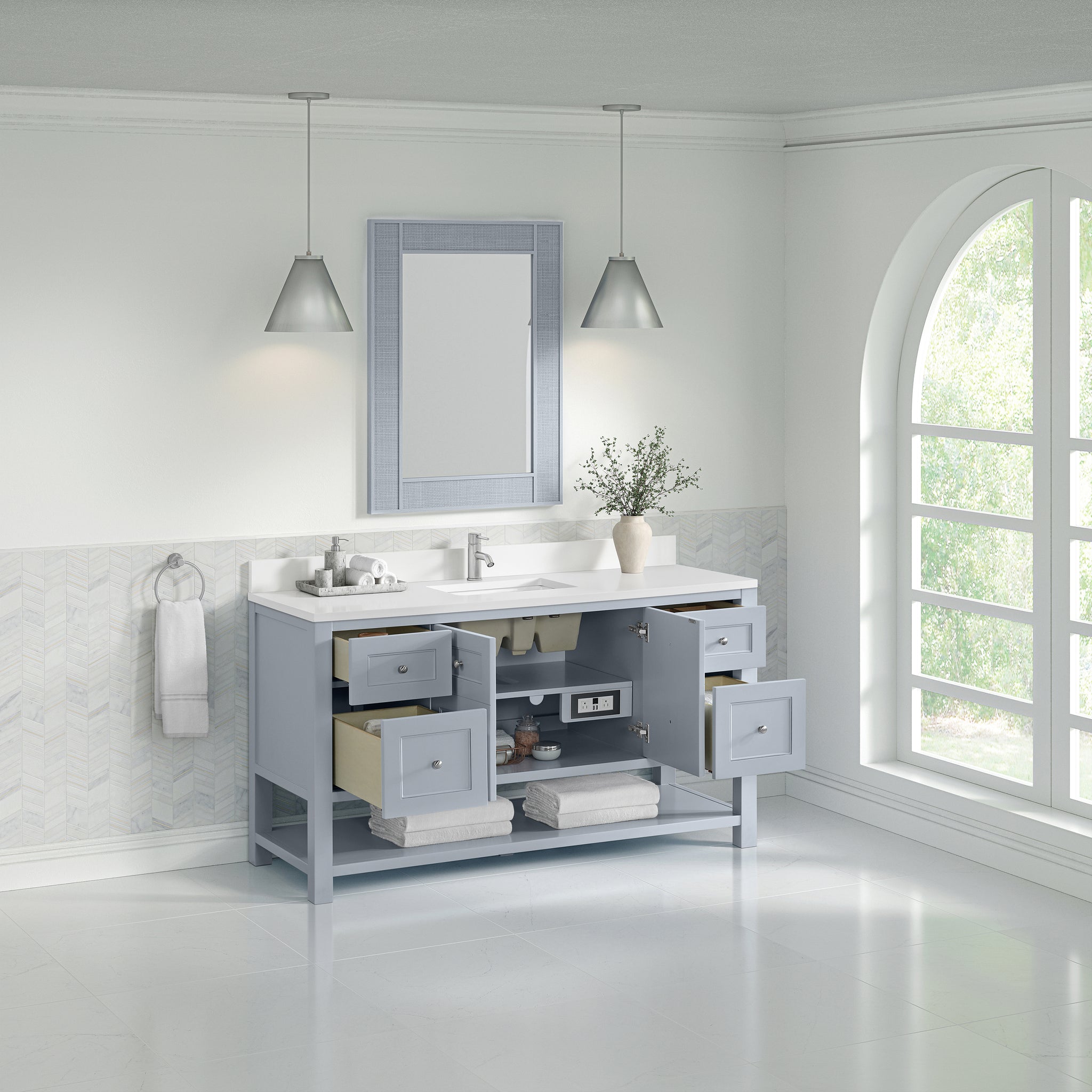 James Martin Breckenridge 60" Single Bathroom Vanity, Serenity Blue, view 40