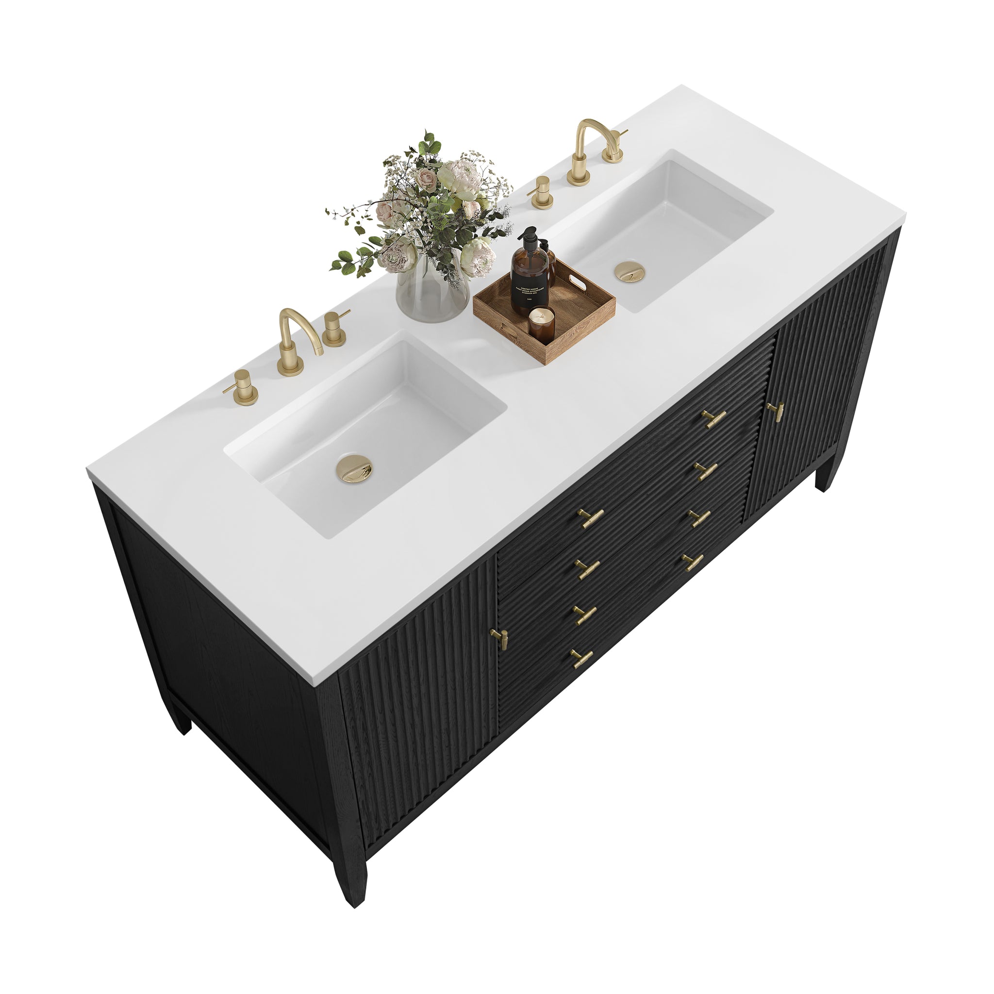 James Martin Myrrin 60" Double Bathroom Vanity, Carbon Oak, view 27