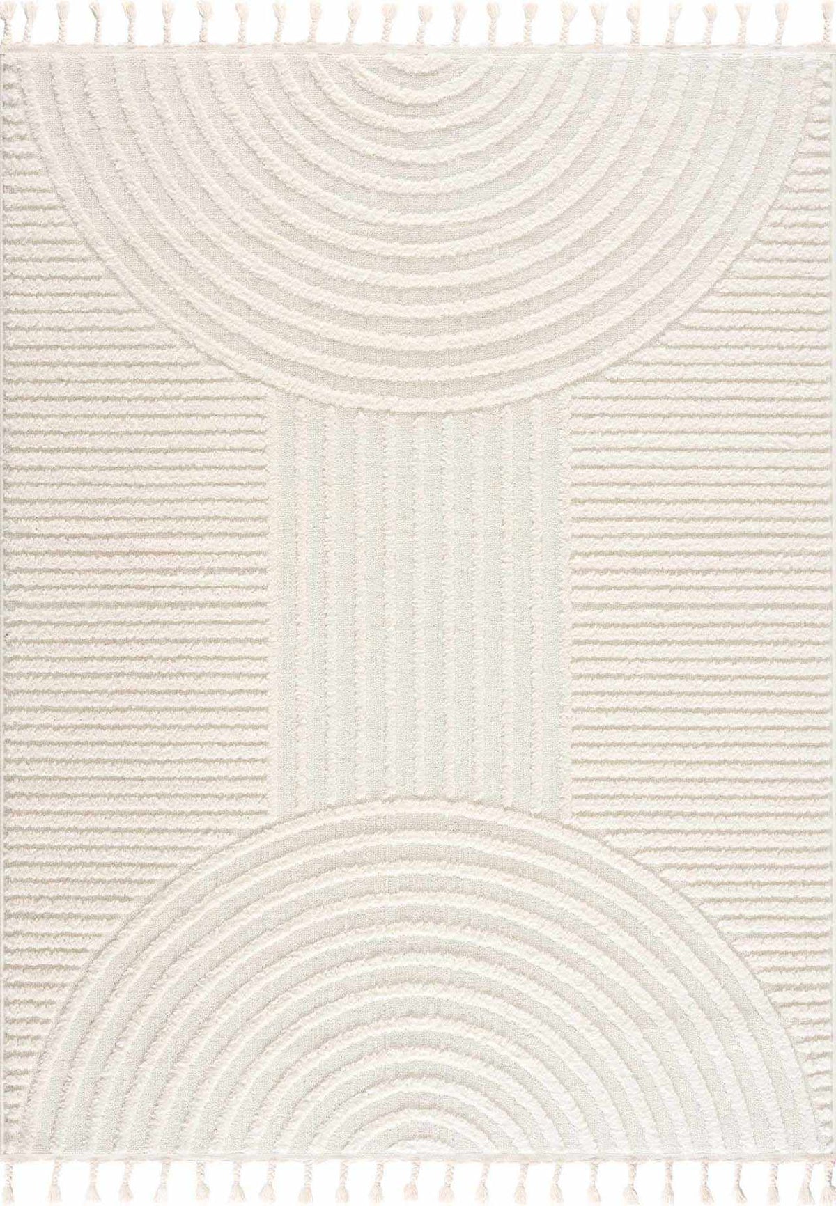 Guiling 3D Rainbow Area Rug with Tassels