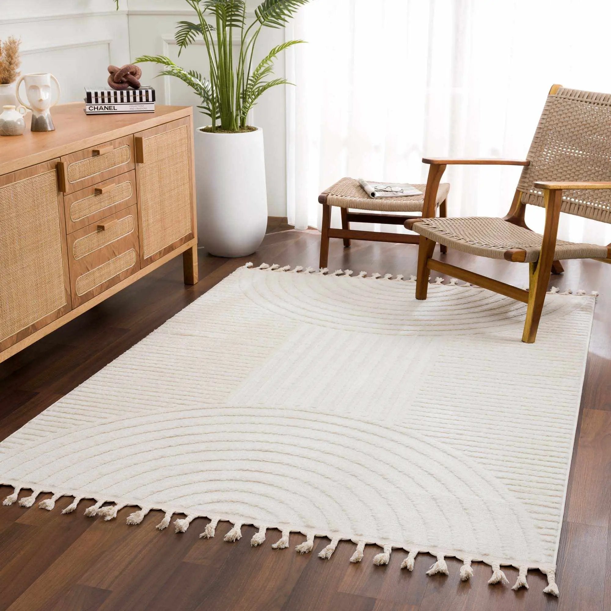 Guiling 3D Rainbow Area Rug with Tassels by Boutique Rugs