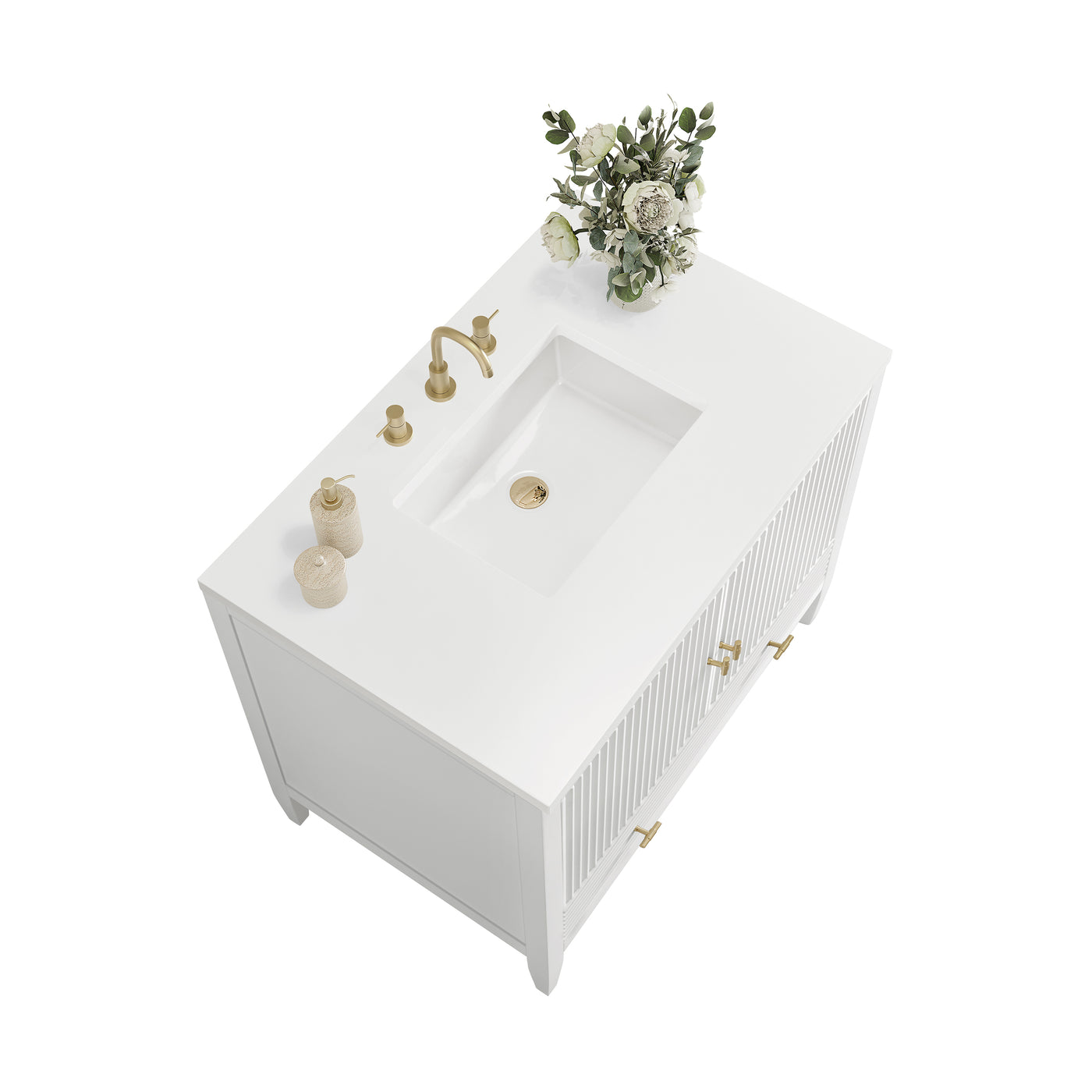 James Martin Myrrin 36" Single Bathroom Vanity, Bright White, view 39