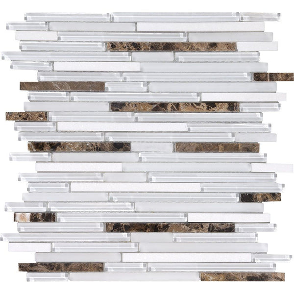 Noce De Kokas Gloss Liner Blend Glass Mosaics 12x12