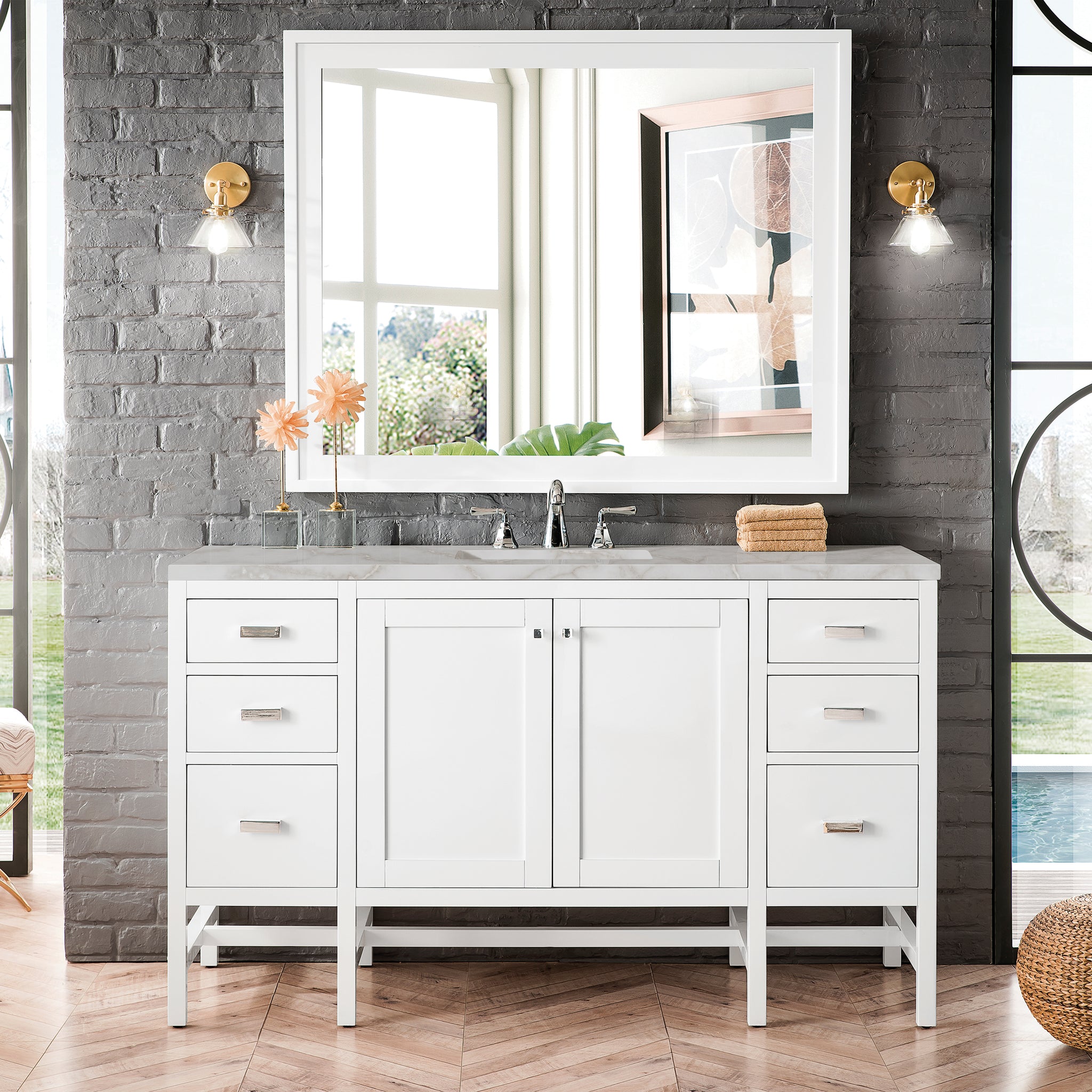 James Martin Addison 72" Double Bathroom Vanity, Glossy White, view 37