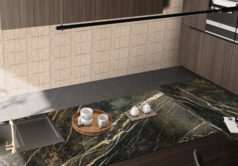 Noir Desir Polished Marble Slab Random room scene
