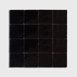 Noir Glossy Zellige Mosaics 12x12