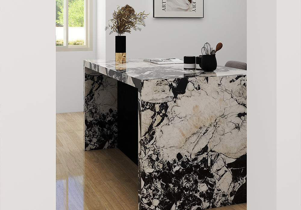 Noir Grand Antique Polished Marble Slab Random room scene