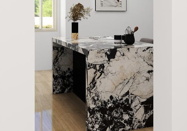 Noir Grand Antique Polished Marble Slab Random room scene
