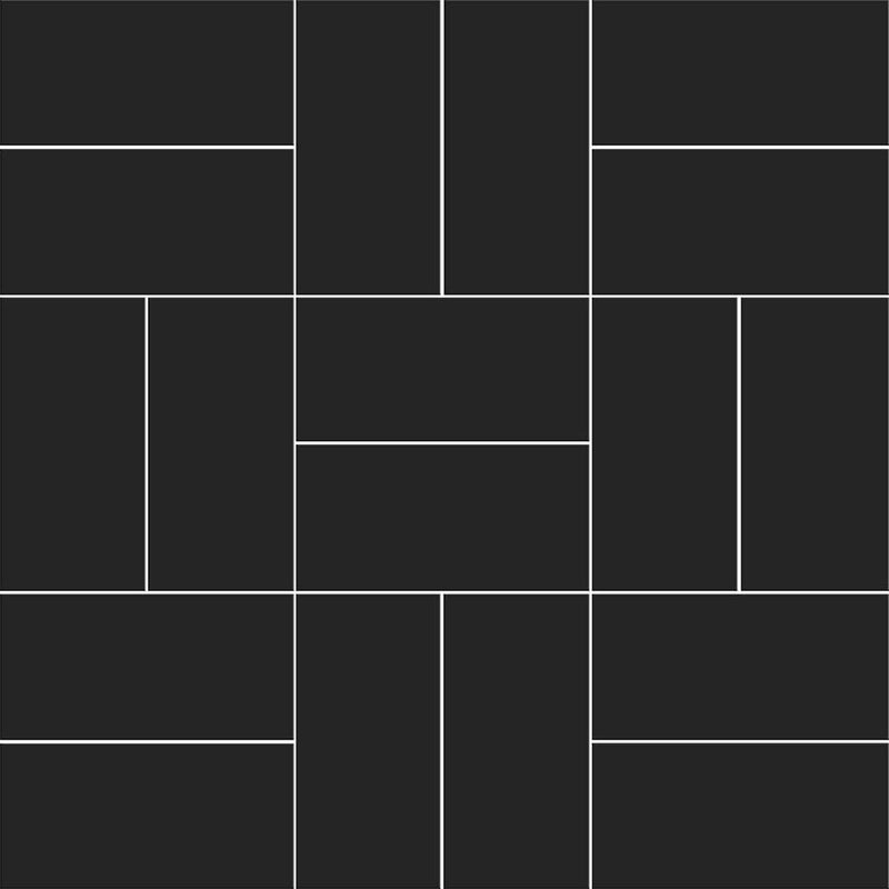 Noir Matte Crosshatch Ceramic Mosaics 12x12 Ceramic Matte 12x12 Mosaics