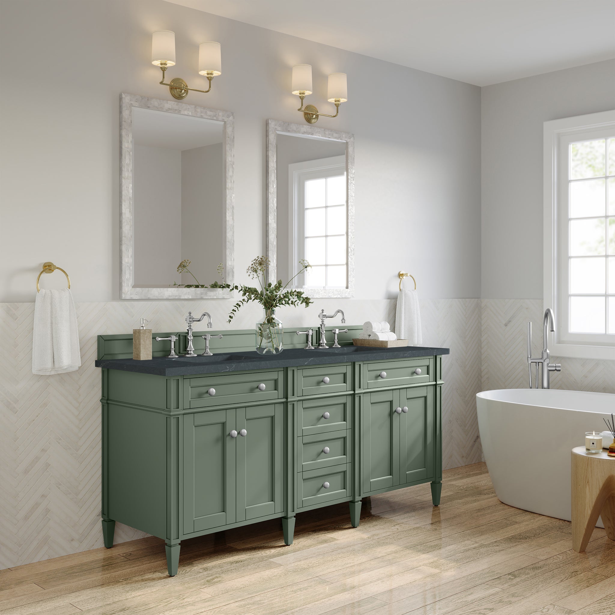 James Martin Brittany 72" Double Bathroom Vanity, Smokey Celadon, view 31
