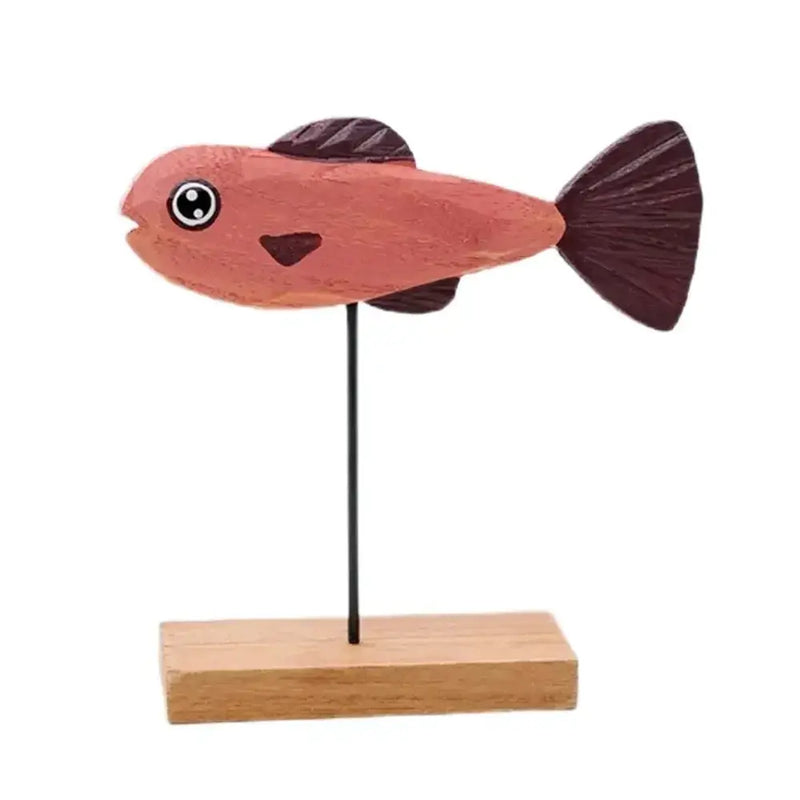 Nordic Wooden Fish Sculpture Tabletop Decor Collection by House Of Avana