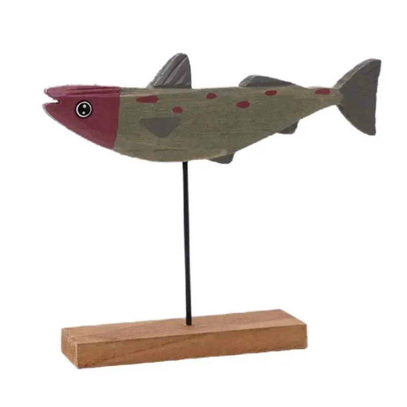 Nordic Wooden Fish Sculpture Tabletop Decor Collection by House Of Avana