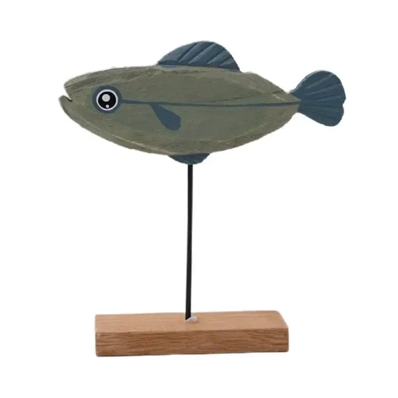 Nordic Wooden Fish Sculpture Tabletop Decor Collection by House Of Avana