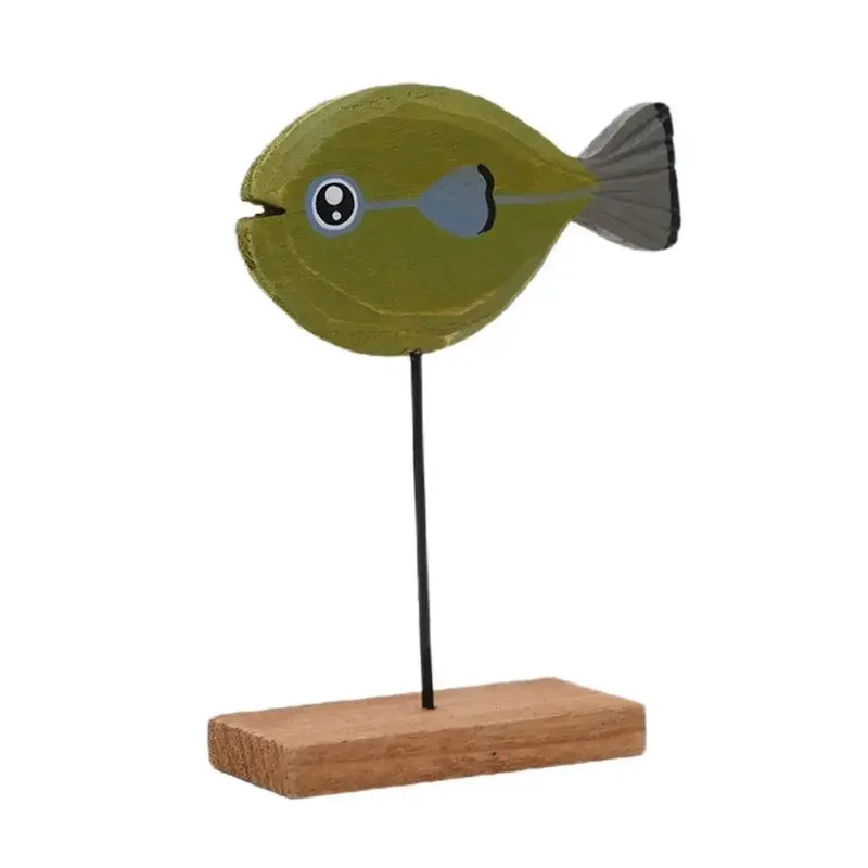 Nordic Wooden Fish Sculpture Tabletop Decor Collection by House Of Avana