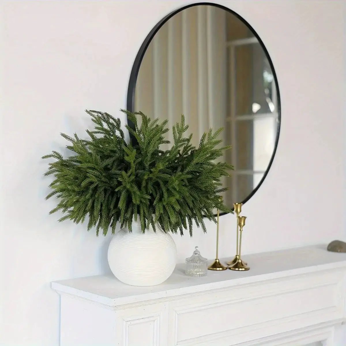 Norfolk Pine Branches, Artificial Evergreen Stems, UV-Resistant, 45.72cm by House Of Avana