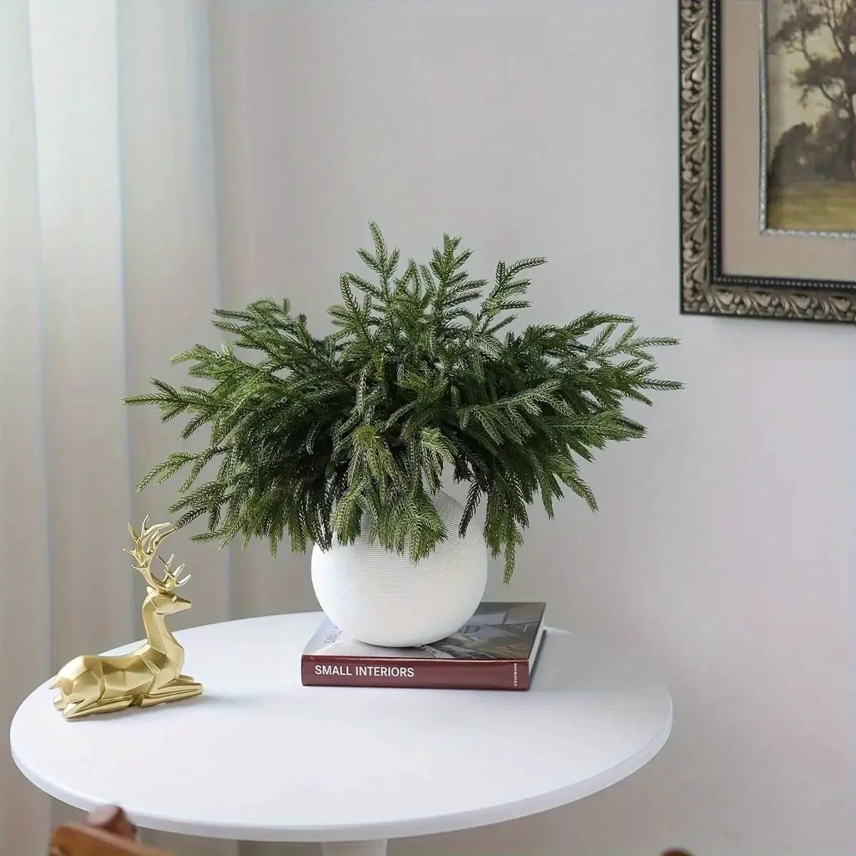 Norfolk Pine Branches, Artificial Evergreen Stems, UV-Resistant, 45.72cm by House Of Avana