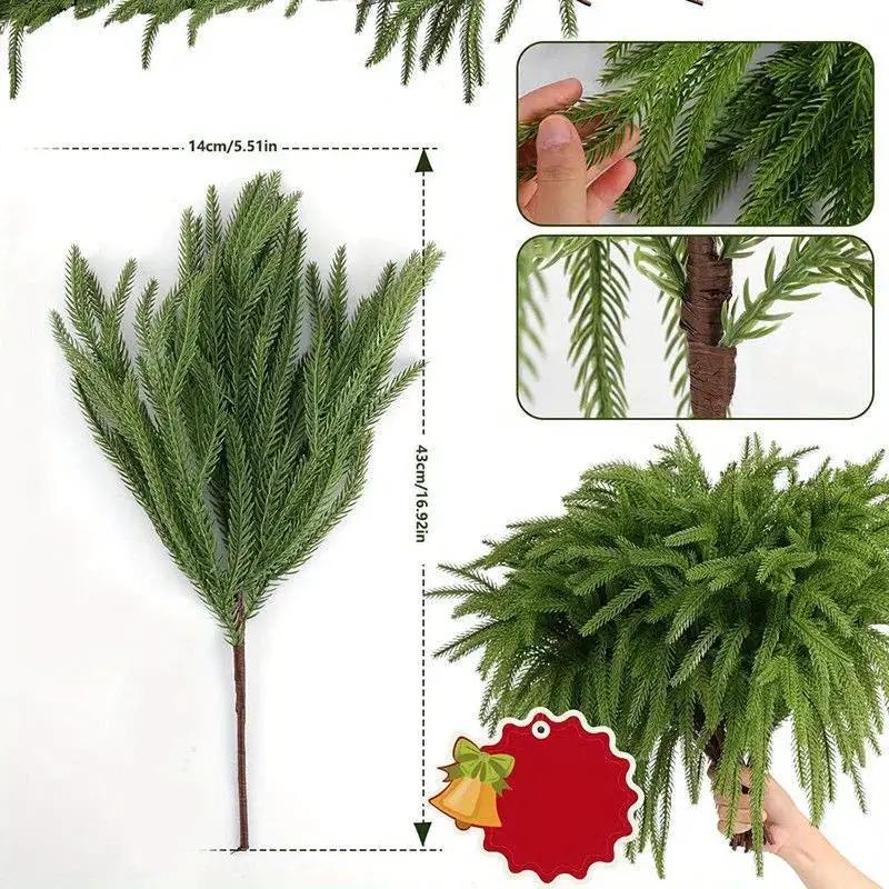 Norfolk Pine Branches, Artificial Evergreen Stems, UV-Resistant, 45.72cm by House Of Avana