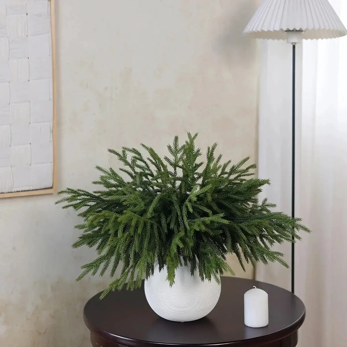 Norfolk Pine Branches, Artificial Evergreen Stems, UV-Resistant, 45.72cm by House Of Avana