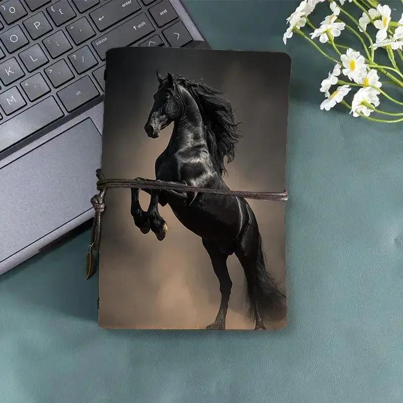 Notebook - Black Horse Pattern Small by House Of Avana