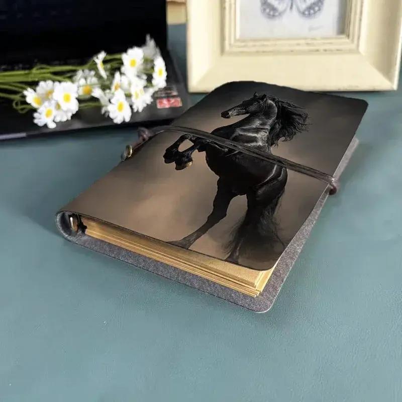 Notebook - Black Horse Pattern Small by House Of Avana