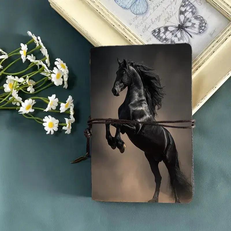 Notebook - Black Horse Pattern Small by House Of Avana