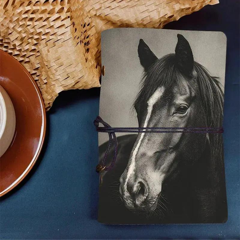Notebook - PU Leather Black White by House Of Avana