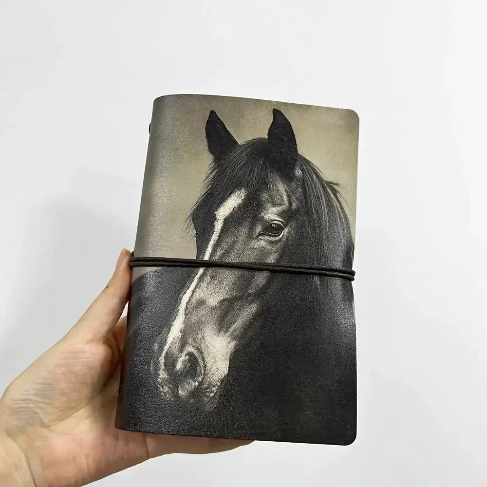 Notebook - PU Leather Black White by House Of Avana