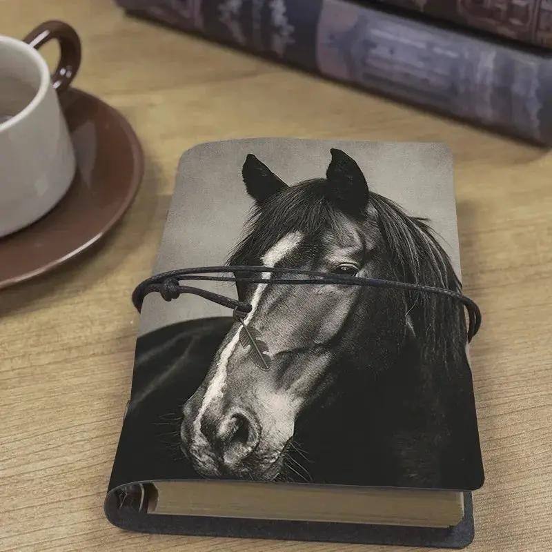 Notebook - PU Leather Black White by House Of Avana