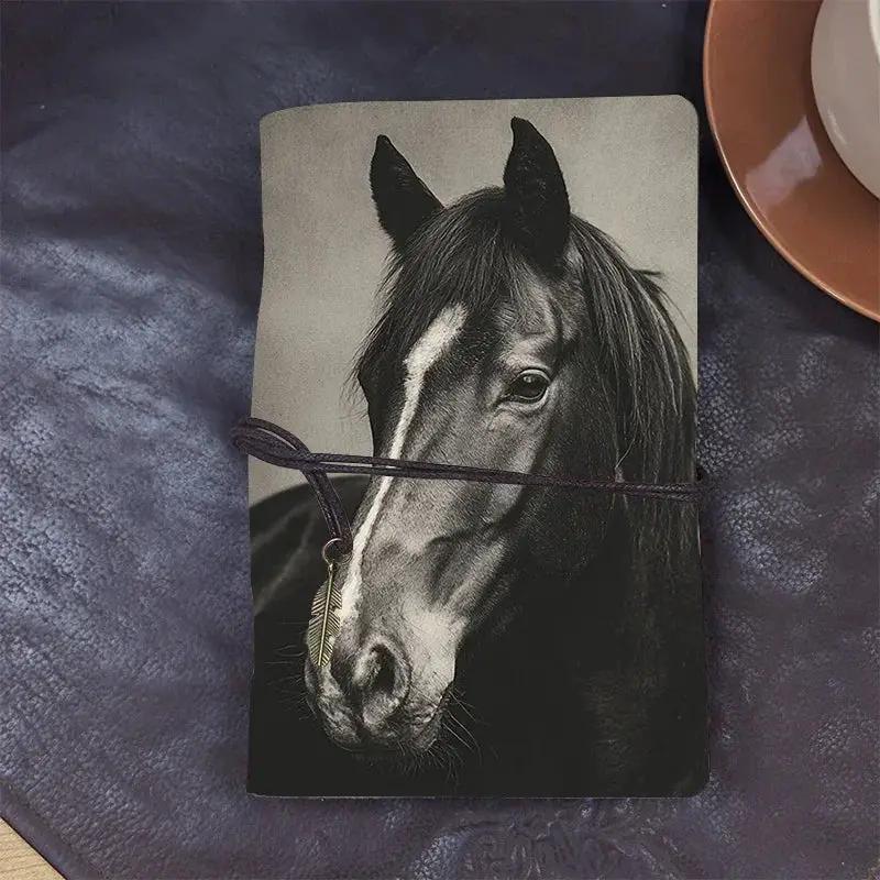 Notebook - PU Leather Black White by House Of Avana