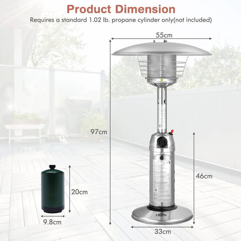 11 000 BTU Portable Tabletop Propane Patio Standing Heater by DirectDeals