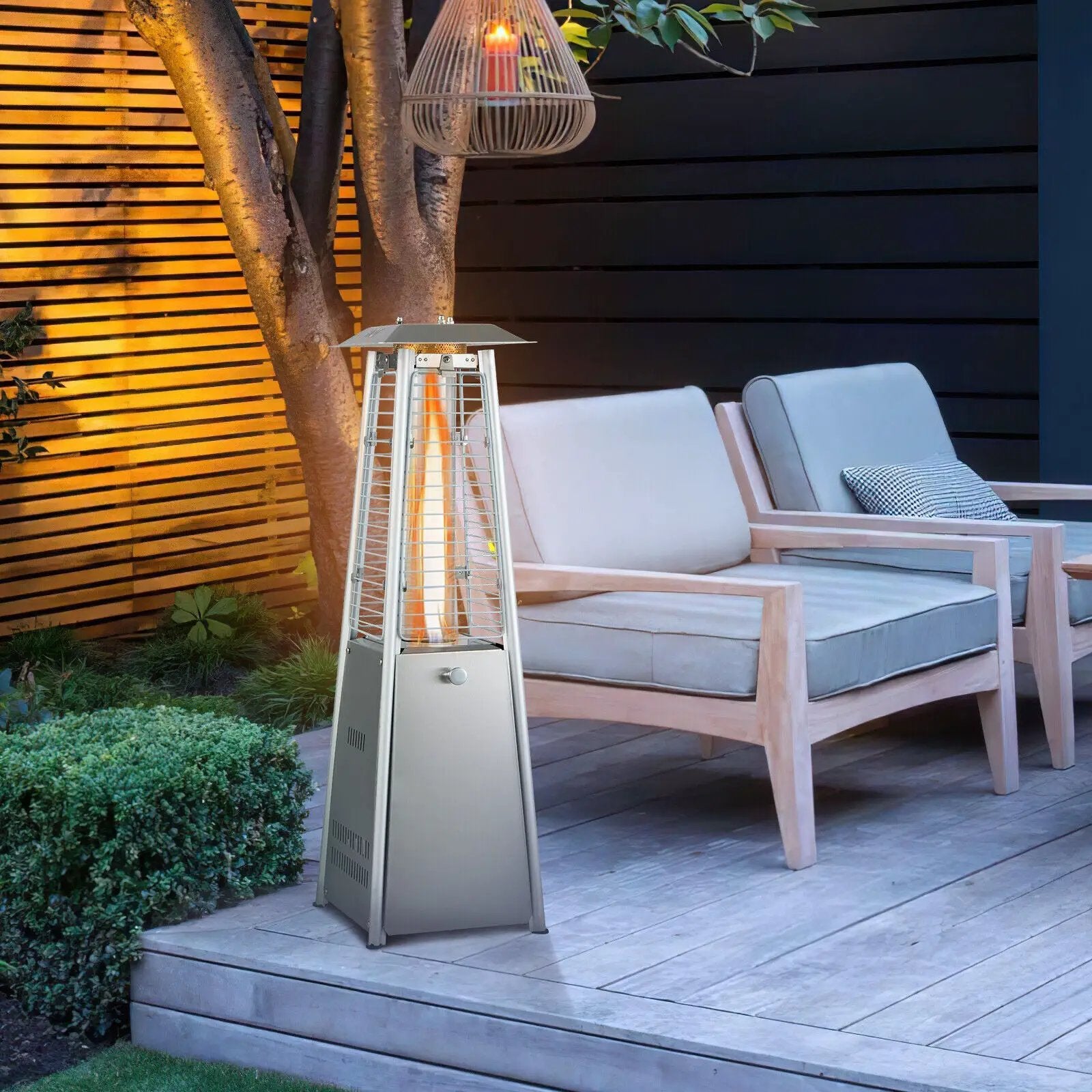 10000 BTU Portable Stainless Steel Tabletop Patio Heater with Glass Tube by DirectDeals