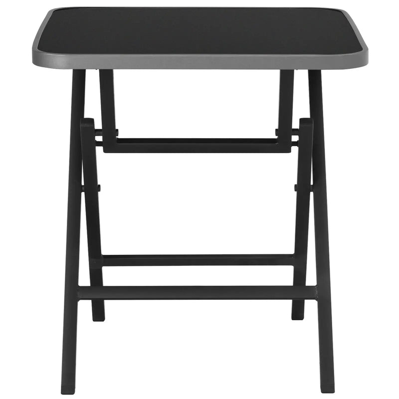 Patio Folding Square Dining Table with Aluminum Frame and Tempered Glass top by DirectDeals