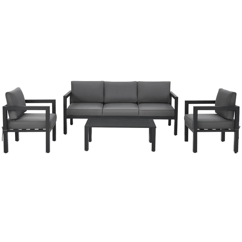 4 Pieces Outdoor Furniture Set for Backyard and Poolside-Gray by DirectDeals