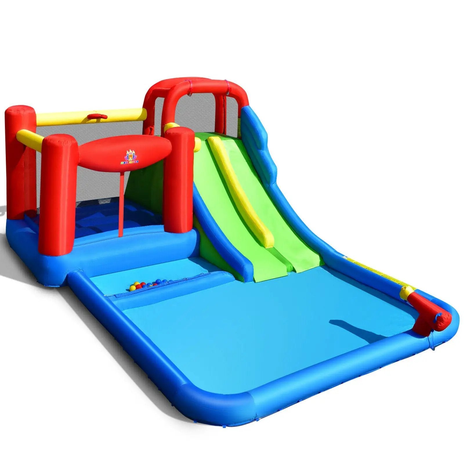 Inflatable Water Slide with Ocean Balls for Kids without Blower by DirectDeals