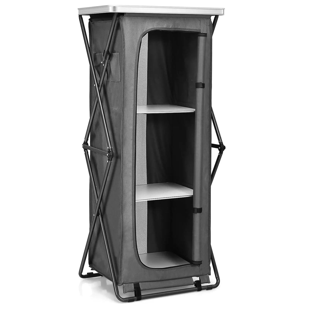 Folding Camping Storage Cabinet with 3 Shelves and Carry Bag, photo 11 of 17