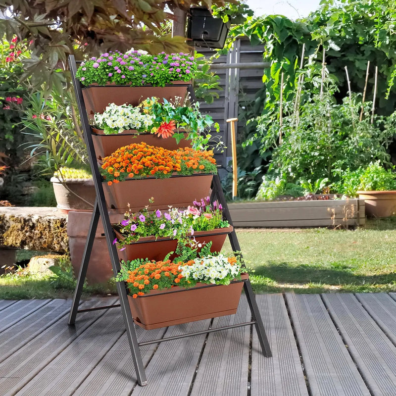 5-tier Vertical Garden Planter Box Elevated Raised Bed with 5 Container by DirectDeals