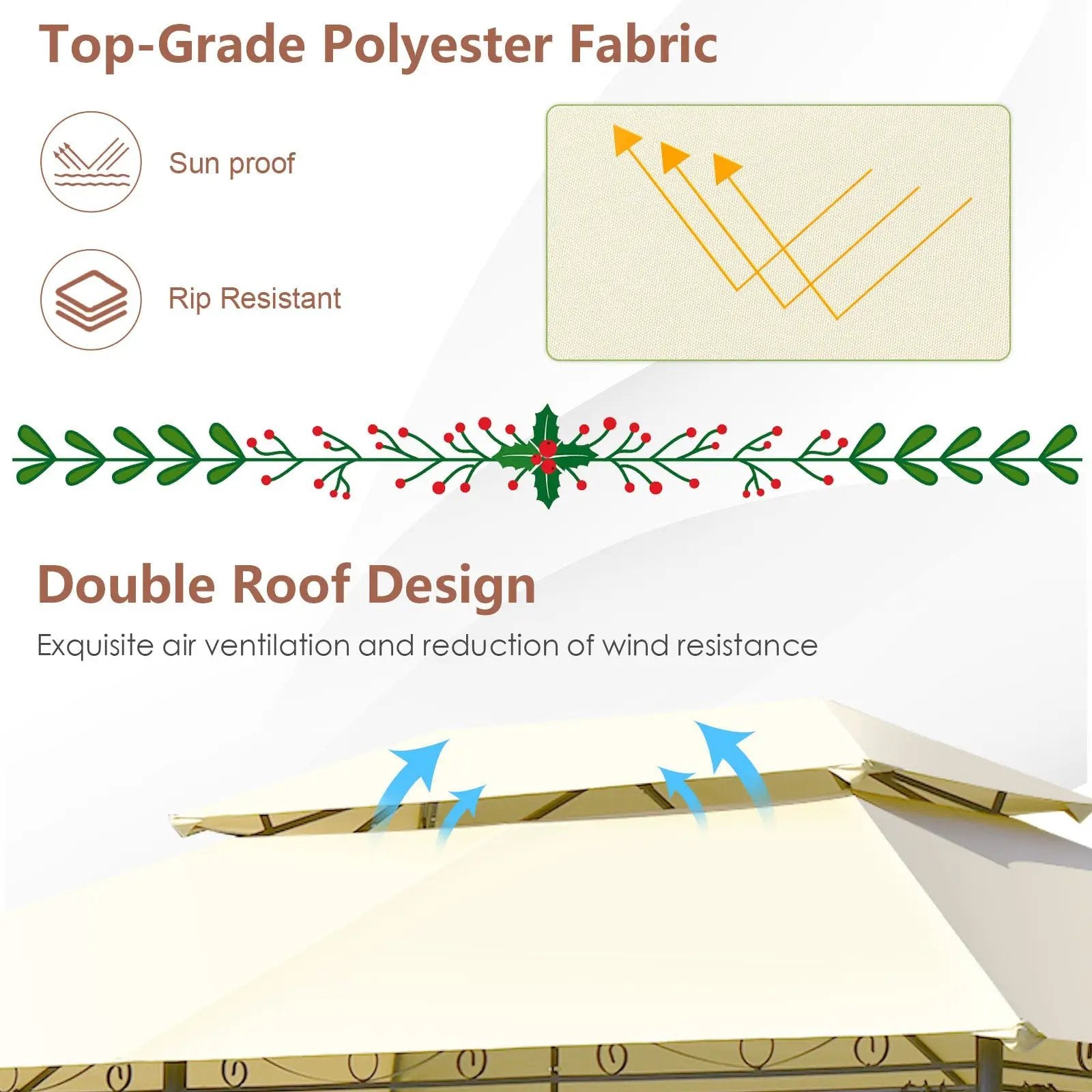 10 Feet x 13 Feet Tent Canopy Shelter with Removable Netting Sidewall by DirectDeals