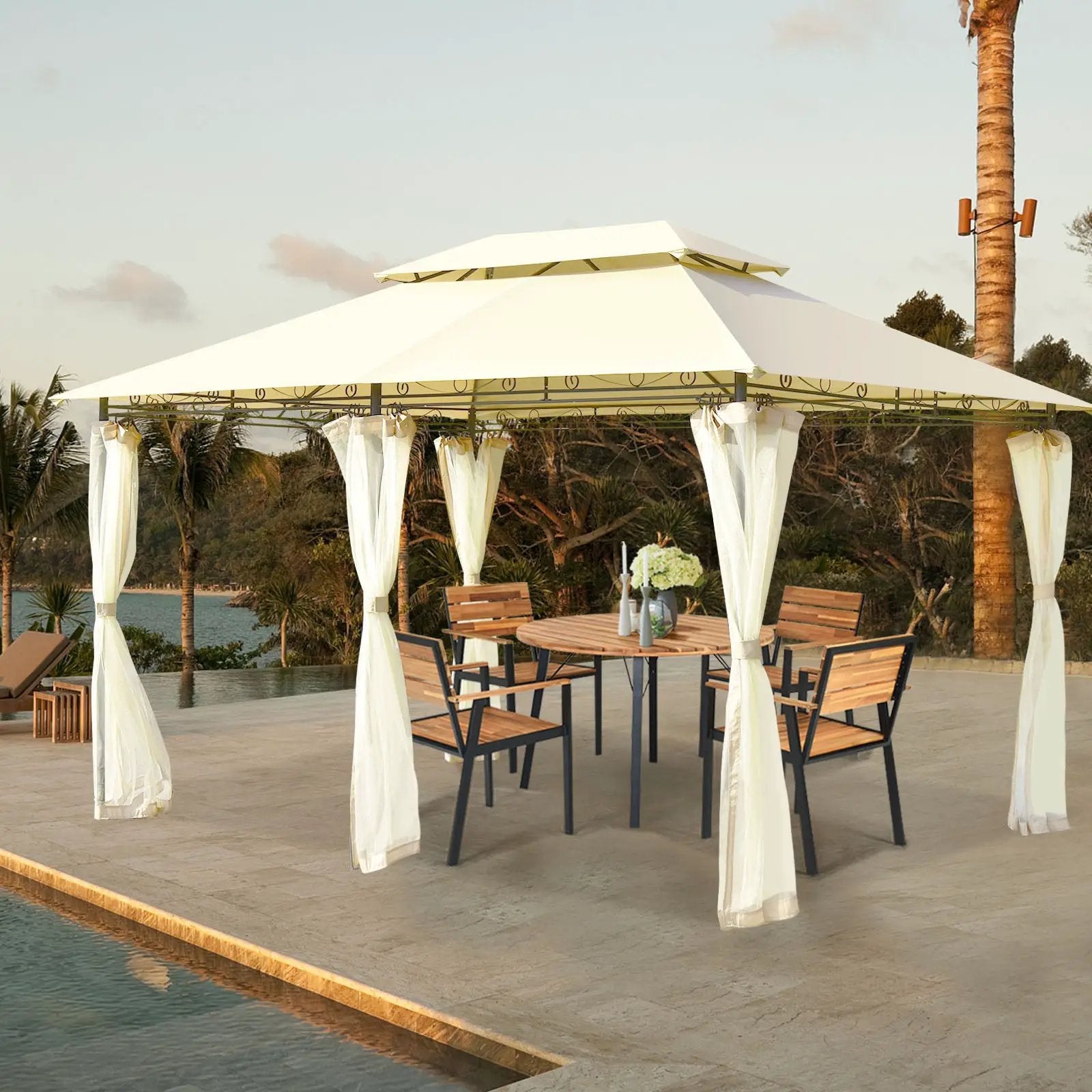 10 Feet x 13 Feet Tent Canopy Shelter with Removable Netting Sidewall by DirectDeals