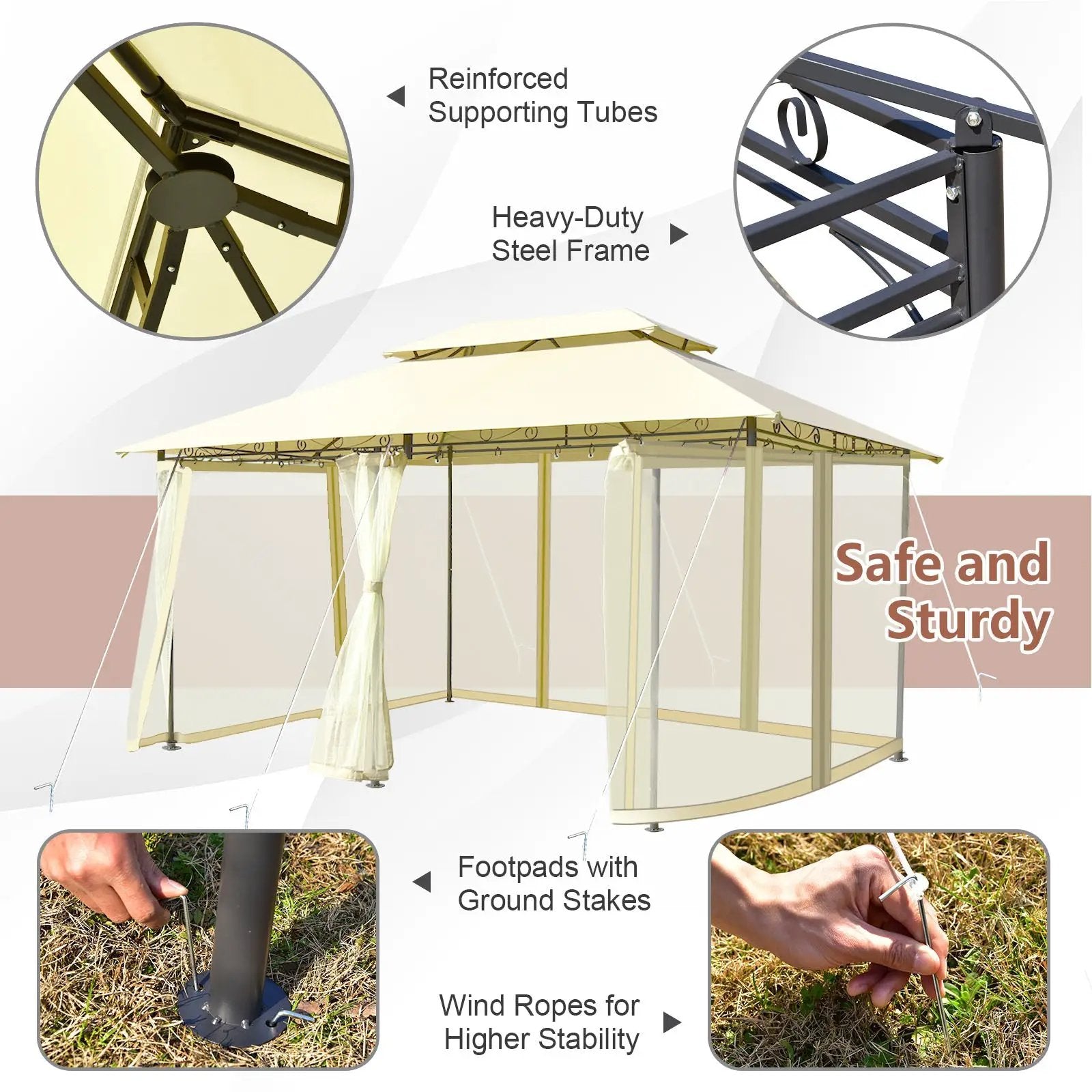 10 Feet x 13 Feet Tent Canopy Shelter with Removable Netting Sidewall by DirectDeals