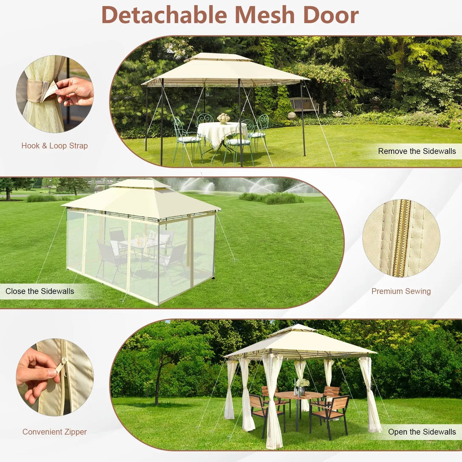 10 Feet x 13 Feet Tent Canopy Shelter with Removable Netting Sidewall by DirectDeals