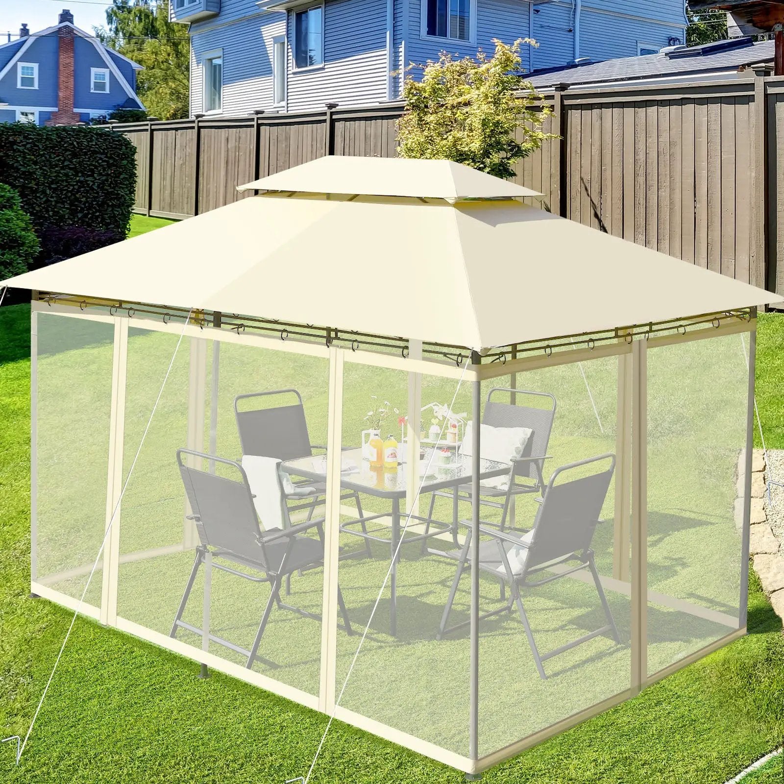 10 Feet x 13 Feet Tent Canopy Shelter with Removable Netting Sidewall by DirectDeals
