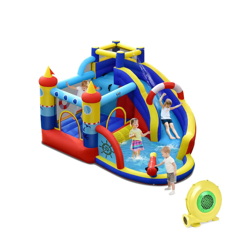 Inflatable Bounce Castle with Slide Climbing Wall and 450W Blower by DirectDeals