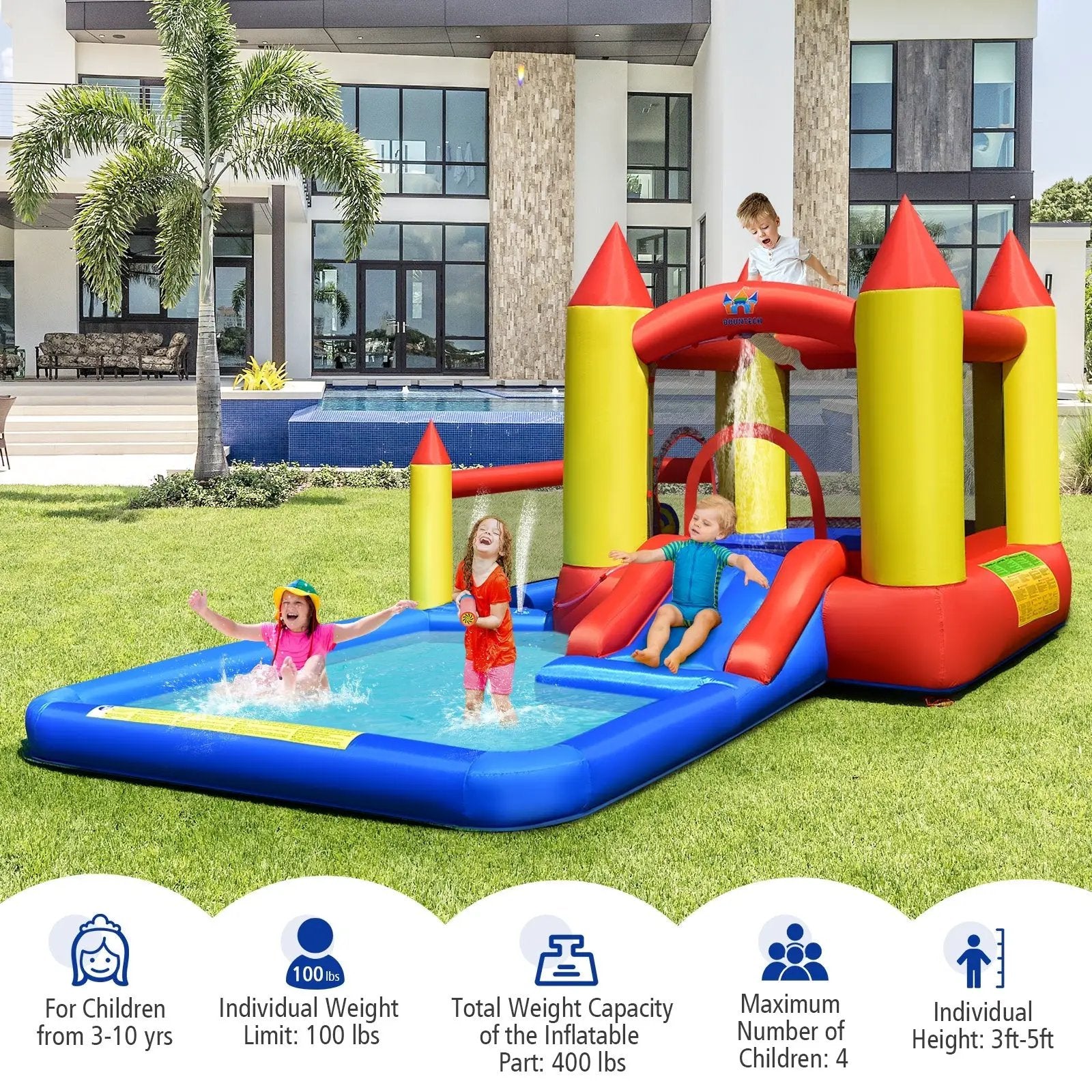 Inflatable Water Slide with Slide and Jumping Area by DirectDeals