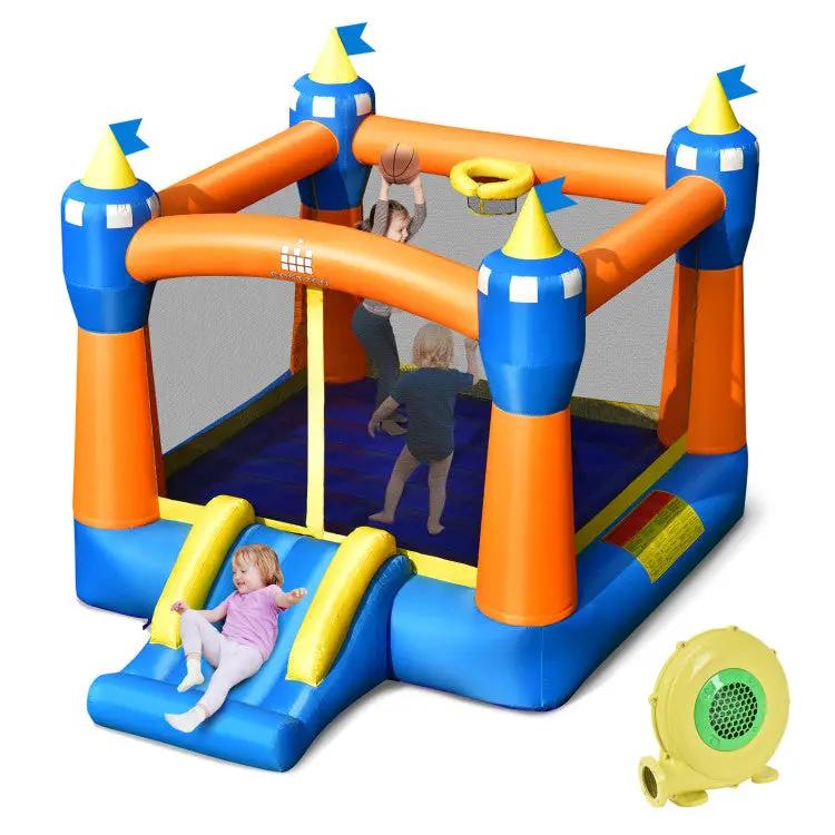 Kids Inflatable Bounce House Magic Castle with Large Jumping Area with 735W Blower by DirectDeals