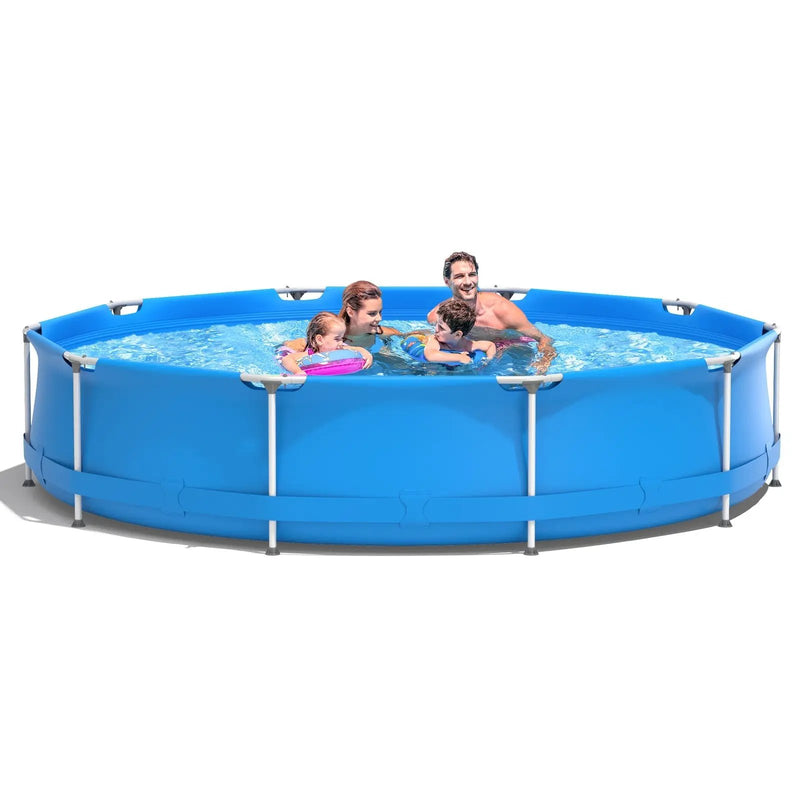 Round Above Ground Swimming Pool With Pool Cover by DirectDeals