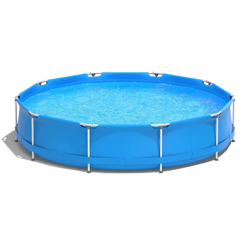 Round Above Ground Swimming Pool With Pool Cover by DirectDeals