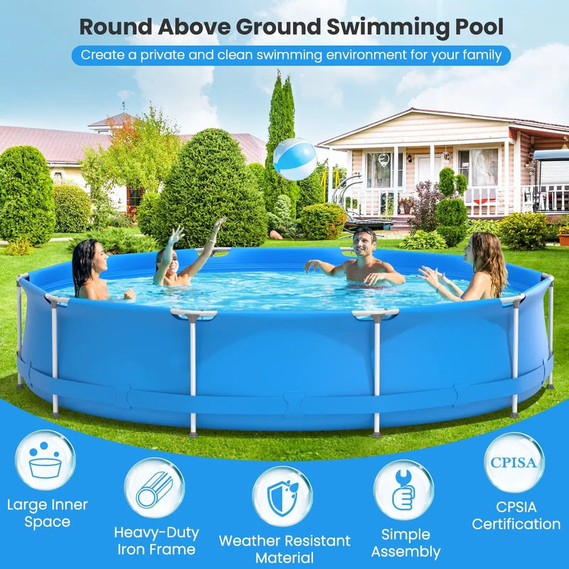 Round Above Ground Swimming Pool With Pool Cover by DirectDeals